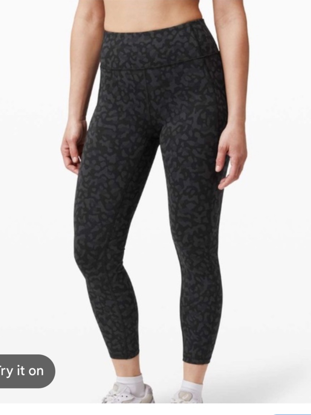 Lululemon Align Leggings Crop 21" Formation Camo Deep Coal Multi Leopard Black 4